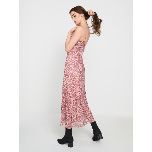 Sinsay - Sukienka midi na ramiączkach w zeberkę - wielobarwny Sinsay S Sinsay