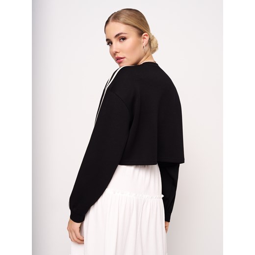 Sinsay - Bluza z dekoracyjnymi lampasami soft touch - czarny Sinsay XL Sinsay