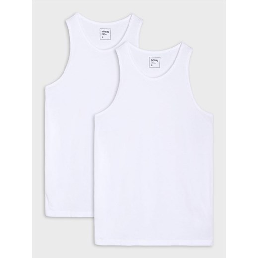 Sinsay - Tank top 2 pack - biały ze sklepu Sinsay w kategorii Podkoszulki męskie - zdjęcie 184656257