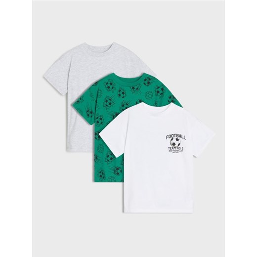 Sinsay - Koszulki z motywem piłkarskim 3 pack - biały ze sklepu Sinsay w kategorii T-shirty chłopięce - zdjęcie 184656308