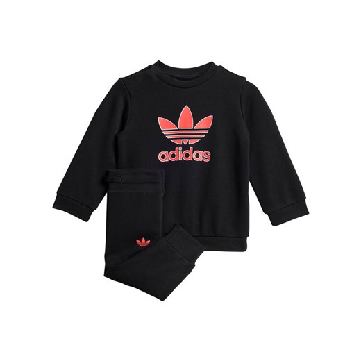 adidas Dres Trefoil JW5299 Czarny Regular Fit ze sklepu MODIVO w kategorii Komplety chłopięce - zdjęcie 184657316