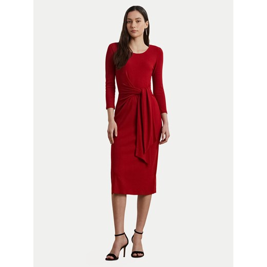 LAUREN RALPH LAUREN Sukienka codzienna 200973598002 Czerwony Slim Fit ze sklepu MODIVO w kategorii Sukienki - zdjęcie 184657329