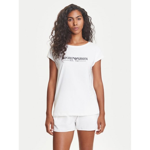 Emporio Armani Underwear Piżama EW000495 AF10881 U1131 Biały Regular Fit ze sklepu MODIVO w kategorii Piżamy damskie - zdjęcie 184657367