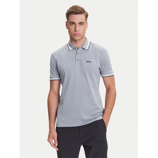 BOSS Polo Paddy 50469055 Szary Regular Fit ze sklepu MODIVO w kategorii T-shirty męskie - zdjęcie 184657407