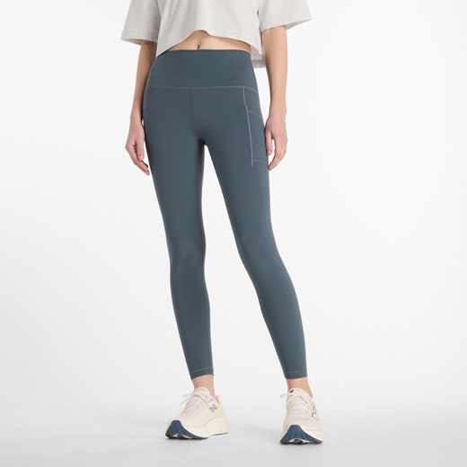 Legginsy damskie New Balance WP51268GT – szare ze sklepu New Balance Poland w kategorii Spodnie damskie - zdjęcie 184658505