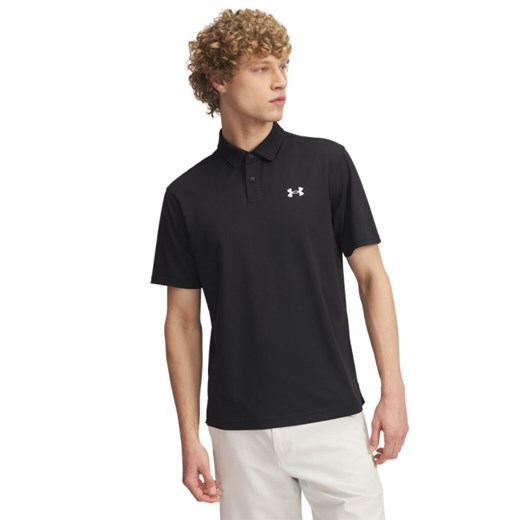 Męska koszulka do golfa Under Armour UA T2G Pique Polo - czarna ze sklepu Sportstylestory.com w kategorii T-shirty męskie - zdjęcie 184659708