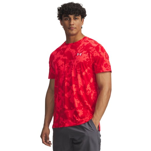 Męska koszulka do biegania Under Armour UA Launch Printed - czerwony ze sklepu Sportstylestory.com w kategorii T-shirty męskie - zdjęcie 184659815