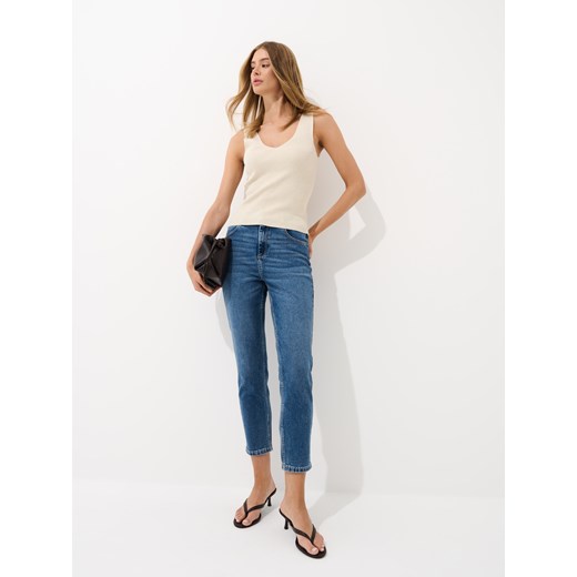 Mohito - Jeansy mom slim - niebieski ze sklepu Mohito w kategorii Jeansy damskie - zdjęcie 184659845