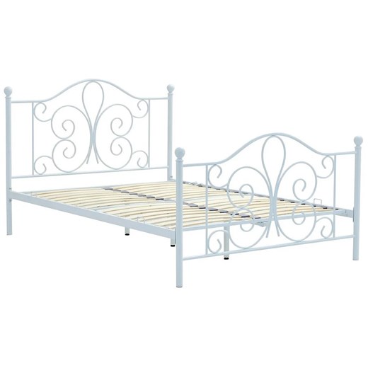 Białe metalowe łóżko 140 x 200 cm  G0-Z33 ze sklepu Edinos.pl w kategorii Łóżka i materace - zdjęcie 184660596