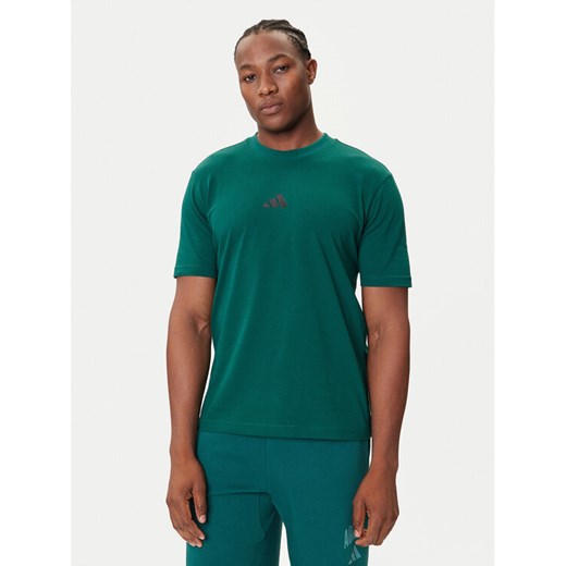 adidas T-Shirt Essentials Small Logo JF1096 Zielony Regular Fit ze sklepu MODIVO w kategorii T-shirty męskie - zdjęcie 184661048