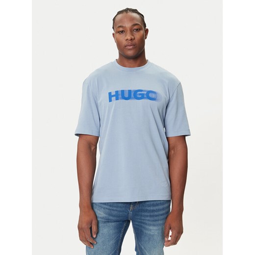 HUGO T-Shirt Nalax 50543493 Błękitny Regular Fit ze sklepu MODIVO w kategorii T-shirty męskie - zdjęcie 184661086