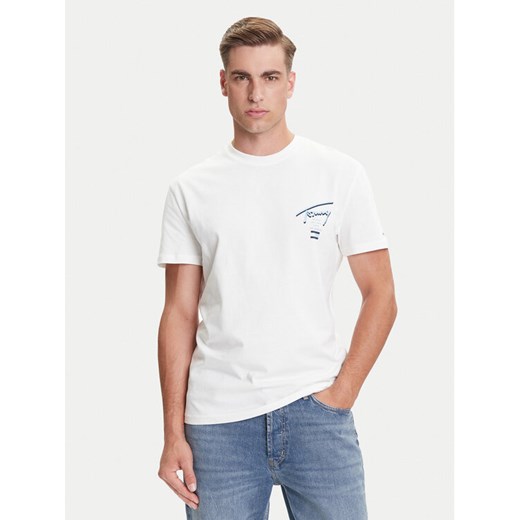 Tommy Jeans T-Shirt Signature City DM0DM21934 Biały Regular Fit ze sklepu MODIVO w kategorii T-shirty męskie - zdjęcie 184661098