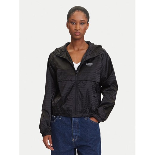 Tommy Jeans Wiatrówka Jacquard DW0DW20952 Czarny Relaxed Fit ze sklepu MODIVO w kategorii Kurtki damskie - zdjęcie 184661105