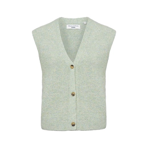 Marc O'Polo Denim Damska kamizelka z dzianiny z zawartością alpaki Kobiety drobna dzianina seledynowy marmurkowy ze sklepu vangraaf w kategorii Kamizelki damskie - zdjęcie 184661867