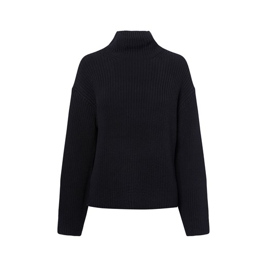 Marc O'Polo Sweter damski z dzianiny ściągaczowej Kobiety Bawełna granatowy jednolity ze sklepu vangraaf w kategorii Swetry damskie - zdjęcie 184661876