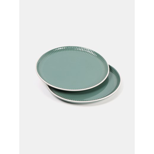 Sinsay - Talerze z ryflowanymi brzegami 2 pack - zielony Sinsay One Size Sinsay