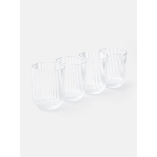 Sinsay - Ryflowane szklanki 4 pack - biały Sinsay One Size Sinsay