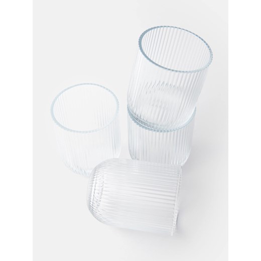 Sinsay - Ryflowane szklanki 4 pack - biały Sinsay One Size Sinsay