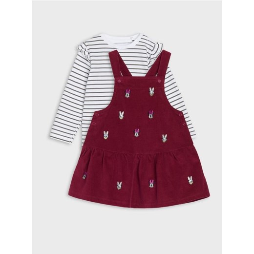 Sinsay - Sztruksowa sukienka z koszulką Minnie Mouse - różowy ze sklepu Sinsay w kategorii Komplety dziewczęce - zdjęcie 184662825