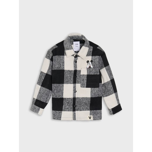 Sinsay - Kurtka koszulowa w kratę Mickey Mouse - szary Sinsay 110 (4-5 l) Sinsay