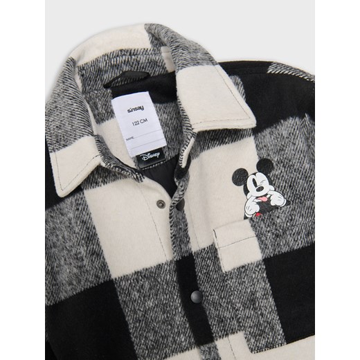 Sinsay - Kurtka koszulowa w kratę Mickey Mouse - szary Sinsay 116 (5-6 l) Sinsay