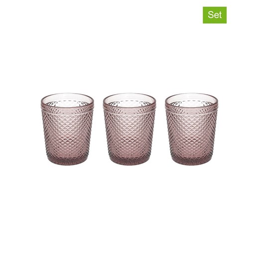 Tognana Szklanki (3 szt.) &quot;Diamante&quot; w kolorze jasnoróżowym - 300 ml ze sklepu Limango Polska w kategorii Szklanki - zdjęcie 184664726