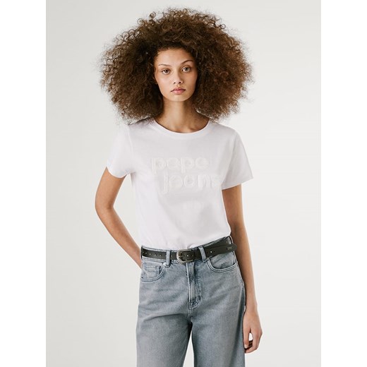 Pepe Jeans Koszulka &quot;Aria&quot; w kolorze białym ze sklepu Limango Polska w kategorii Bluzki damskie - zdjęcie 184665235