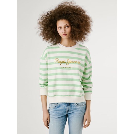 Pepe Jeans Bluza &quot;Anna&quot; w kolorze biało-zielonym ze sklepu Limango Polska w kategorii Bluzy damskie - zdjęcie 184665248