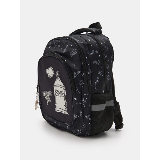 Sinsay - Plecak z odblaskowymi elementam - czarny Sinsay One Size Sinsay