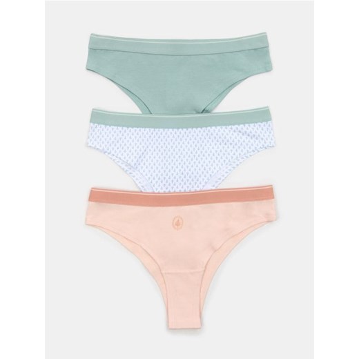 Sinsay - Bawełniane majtki brazyliany 3 pack - wielobarwny ze sklepu Sinsay w kategorii Majtki damskie - zdjęcie 184665715