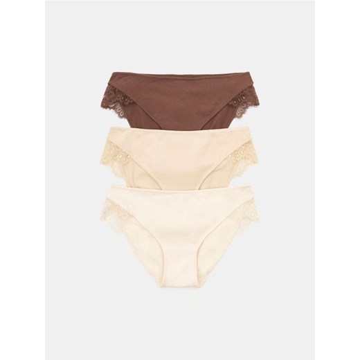 Sinsay - Bawełniane majtki figi 3 pack - wielobarwny ze sklepu Sinsay w kategorii Majtki damskie - zdjęcie 184665737