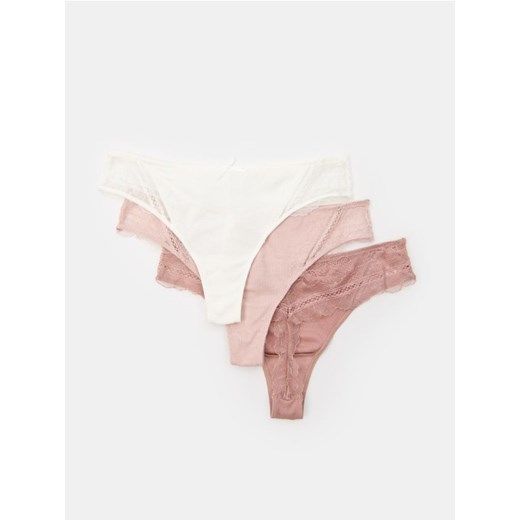 Sinsay - Stringi typu tanga 3 pack - wielobarwny ze sklepu Sinsay w kategorii Majtki damskie - zdjęcie 184665738