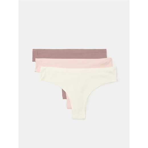 Sinsay - Bezszwowe majtki brazyliany 3 pack - wielobarwny ze sklepu Sinsay w kategorii Majtki damskie - zdjęcie 184665739