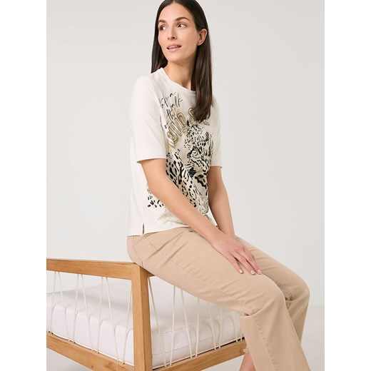 Gerry Weber Koszulka w kolorze kremowo-beżowo-czarnym Gerry Weber 36 wyprzedaż Limango Polska