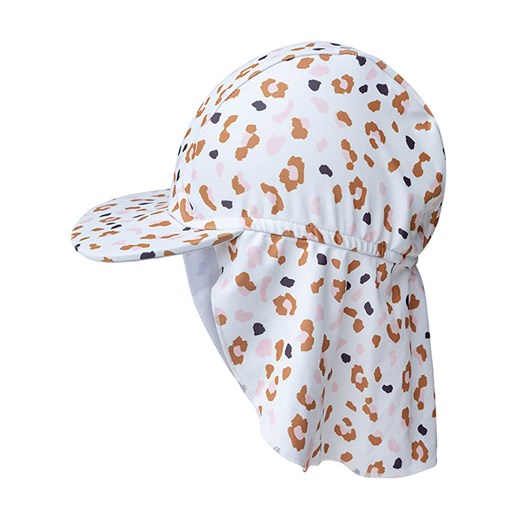 Swim Essentials Czapka &quot;Leopard&quot; w kolorze błekitno-jasnobrązowym z ochroną karku ze sklepu Limango Polska w kategorii Czapki dziecięce - zdjęcie 184666407