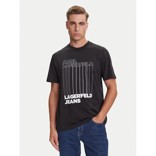 Karl Lagerfeld Jeans T-Shirt A3M17002 Czarny Regular Fit ze sklepu MODIVO w kategorii T-shirty męskie - zdjęcie 184667837