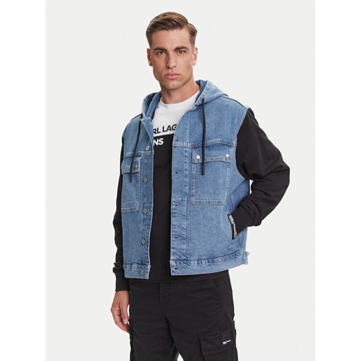 Karl Lagerfeld Jeans Kurtka jeansowa A3M14007 Niebieski Regular Fit ze sklepu MODIVO w kategorii Kurtki męskie - zdjęcie 184667919