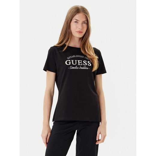 Guess T-Shirt V5YI12 J1314 Czarny Regular Fit ze sklepu MODIVO w kategorii Bluzki damskie - zdjęcie 184667975