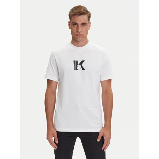 Karl Lagerfeld Jeans T-Shirt A3M17057 Biały Regular Fit ze sklepu MODIVO w kategorii T-shirty męskie - zdjęcie 184667978