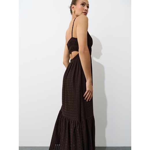 Mohito - Czekoladowa sukienka maxi - ciemno brązowy Mohito S Mohito