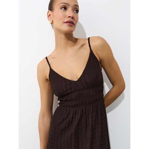 Mohito - Czekoladowa sukienka maxi - ciemno brązowy Mohito XS Mohito