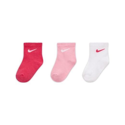 Antypoślizgowe skarpety do kostki z logo Swoosh dla maluchów Nike (3 pary) - Wielokolorowe ze sklepu Nike poland w kategorii Skarpetki dziecięce - zdjęcie 184669769