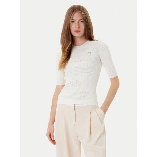 TWINSET Sweter 252TP3240 Beżowy Regular Fit ze sklepu MODIVO w kategorii Swetry damskie - zdjęcie 184670355
