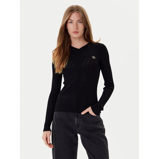TWINSET Sweter 252TP3241 Czarny Slim Fit ze sklepu MODIVO w kategorii Swetry damskie - zdjęcie 184670366