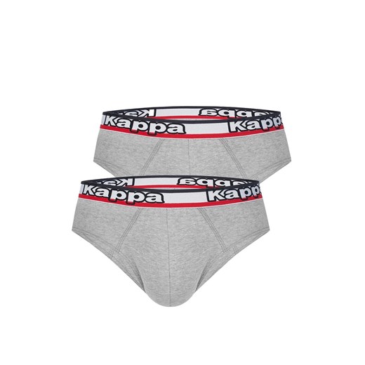 Kappa 2-pack slipy męskie bawełniane szare z logotypem K1114, Kolor szary, Rozmiar M, Kappa ze sklepu Primodo w kategorii Majtki męskie - zdjęcie 184670926