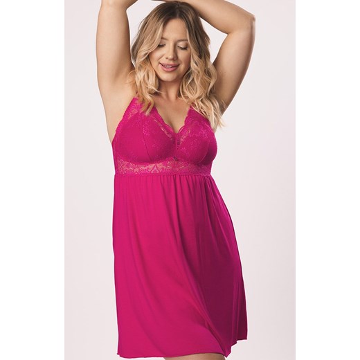 Mefemi damska koszulka nocna plus size Agnese, Kolor różowy, Rozmiar L, Mefemi ze sklepu Primodo w kategorii Koszule nocne - zdjęcie 184670955
