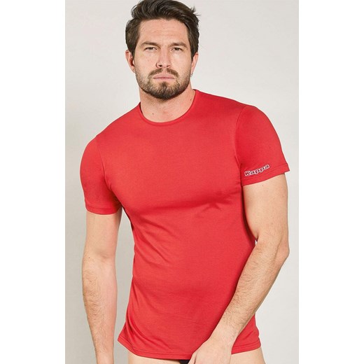 Kappa czerwona koszulka męska bawełniana z krótkim rękawem K1305, Kolor czerwony, Rozmiar M, Kappa ze sklepu Intymna w kategorii T-shirty męskie - zdjęcie 184671445
