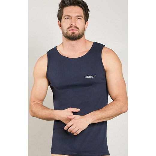 Kappa granatowa koszulka męska bawełniana na szerokich ramiączkach K1325, Kolor granatowy, Rozmiar M, Kappa ze sklepu Intymna w kategorii T-shirty męskie - zdjęcie 184671459