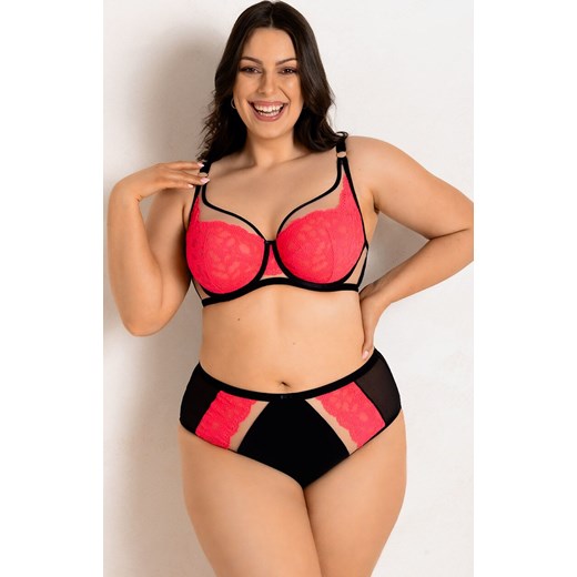 Biustonosz miękki soft plunge Funny 19232, Kolor czarny-fluo, Rozmiar 70E, Mediolano ze sklepu Intymna w kategorii Biustonosze - zdjęcie 184671466