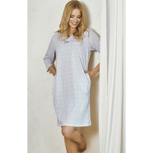 Bawełniana koszula nocna Debora 3449, Kolor niebieski-wzór, Rozmiar XL, Taro ze sklepu Intymna w kategorii Koszule nocne - zdjęcie 184671565